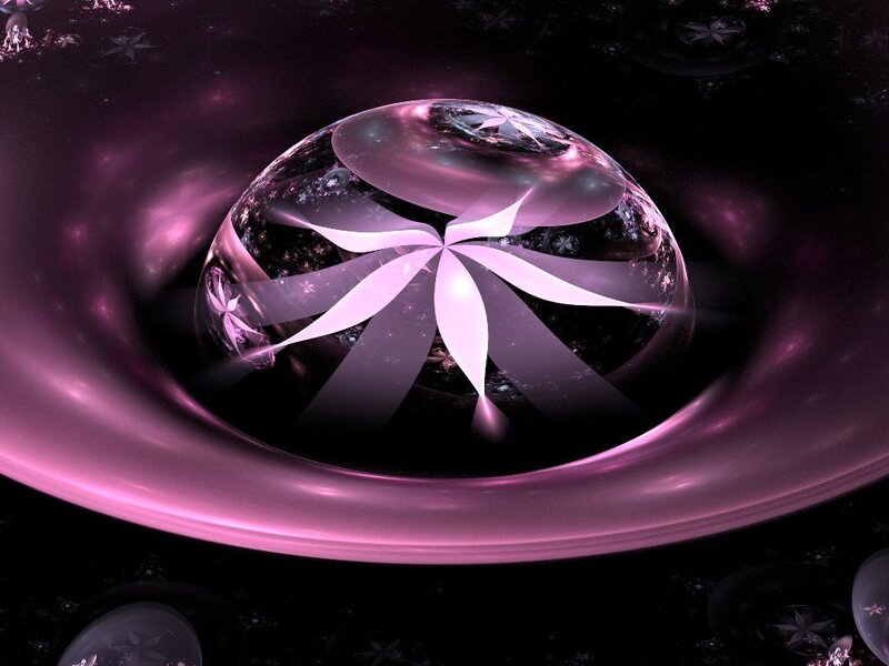 purple fractal sphere with flower