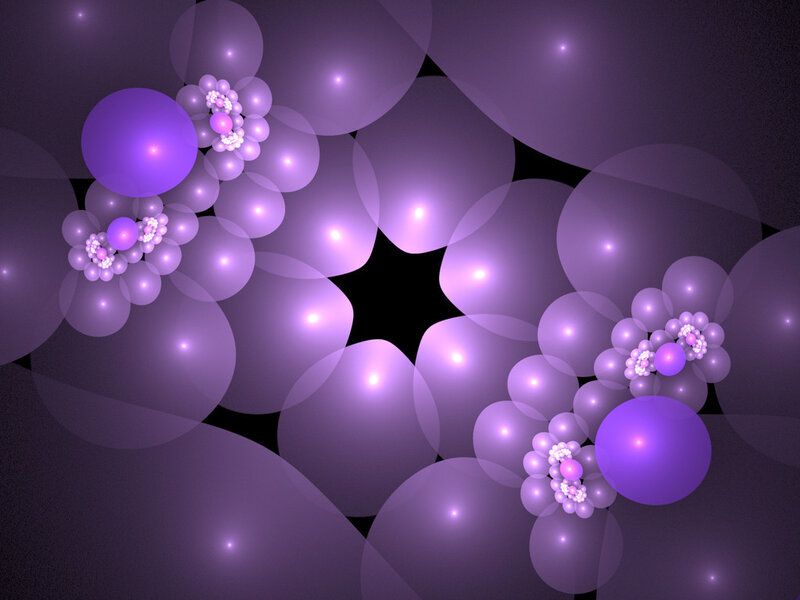 Purple Fractal Spheres — Hypnotic, Digital Art, Stars