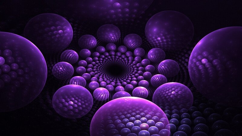 Purple Fractal Spheres — Hypnotic, Digital Art