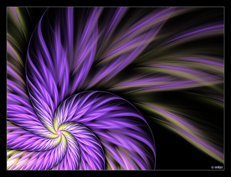 Purple Fractal Spiral — Dynamic, Digital Art