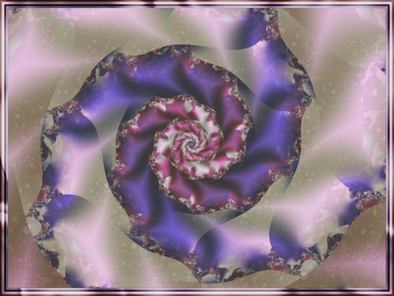 Purple Fractal Spiral — Hypnotic, Abstract, Border
