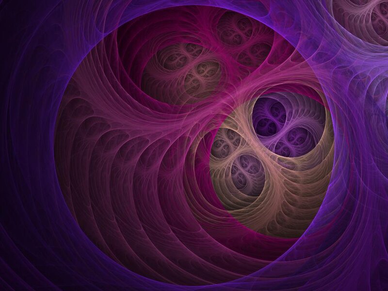 Purple Fractal Spiral — Hypnotic, Abstract, Color Gradient