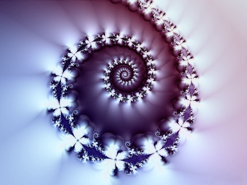 Purple Fractal Spiral — Hypnotic, Abstract, Flowers
