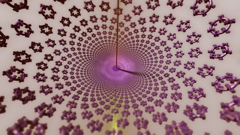 Purple Fractal Spiral — Hypnotic, Digital Art, Pattern
