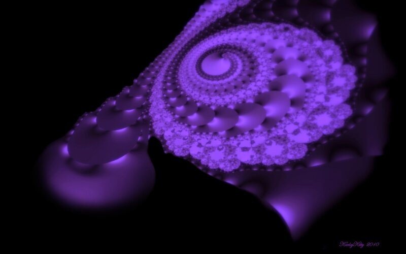 Purple Fractal Spiral — Mysterious, Digital Art