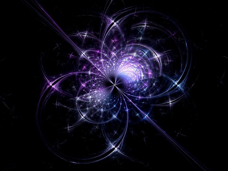 Purple Fractal Spiral — Mystical, Digital Art, Light