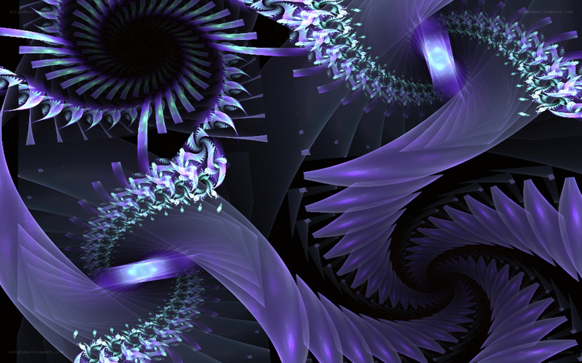 purple fractal spiral patterns