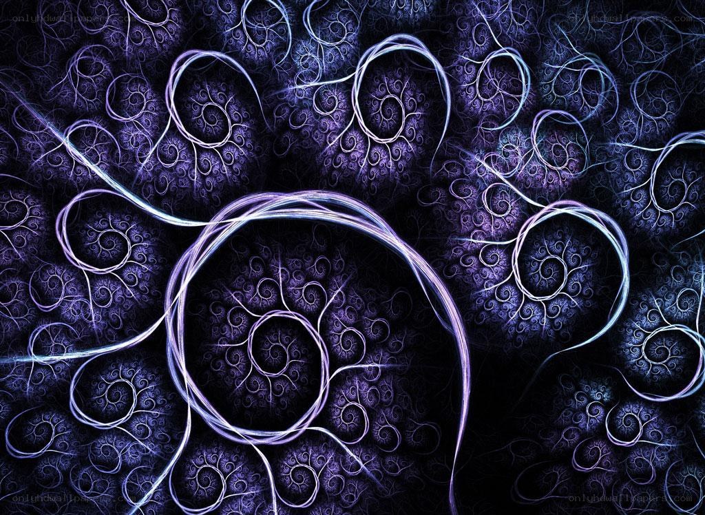 purple fractal spiral patterns
