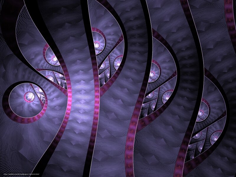 Purple Fractal Spirals — Hypnotic, Digital Art, Circles