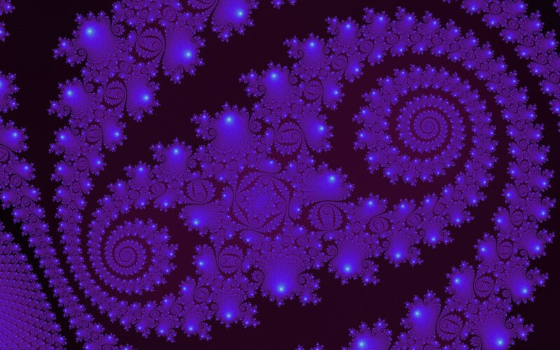 Purple Fractal Spirals — Hypnotic, Digital Art