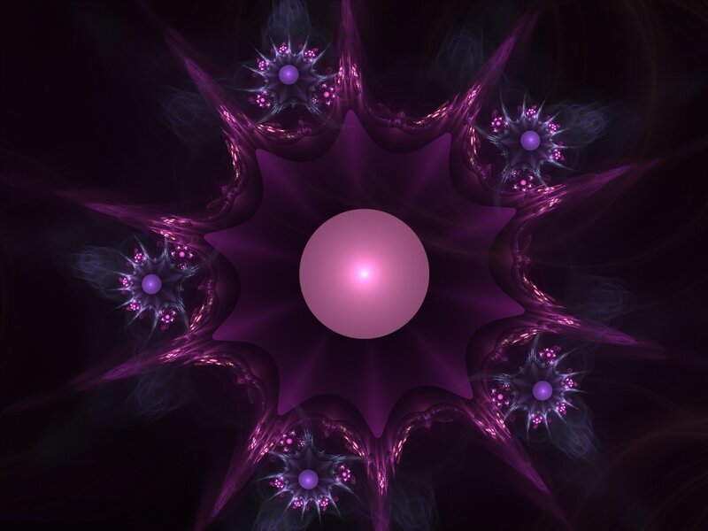 Purple Fractal Star — Mystical, Digital Art