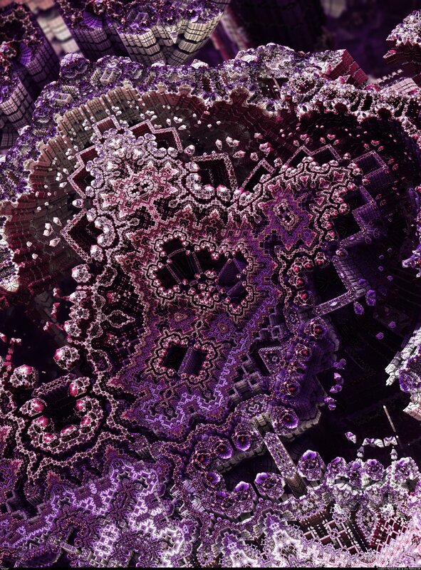 Purple Fractal Structure — Complex, Digital Art
