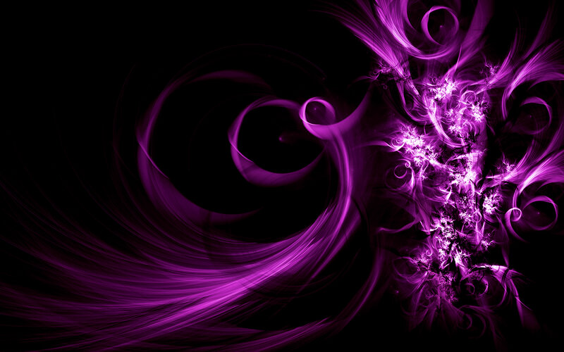 Purple Fractal Swirls — Dynamic, Abstract, Light, Darkness, Black