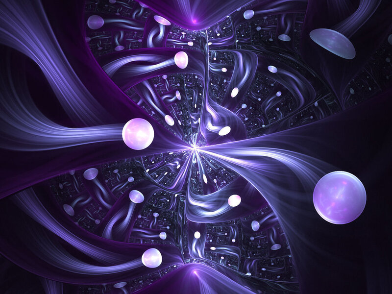 Purple Fractal Tunnel — Hypnotic, Digital Art, Spheres