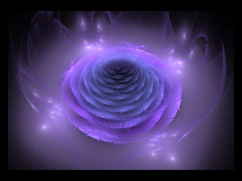 Purple Fractal Vortex — Mystical, Digital Art, Light