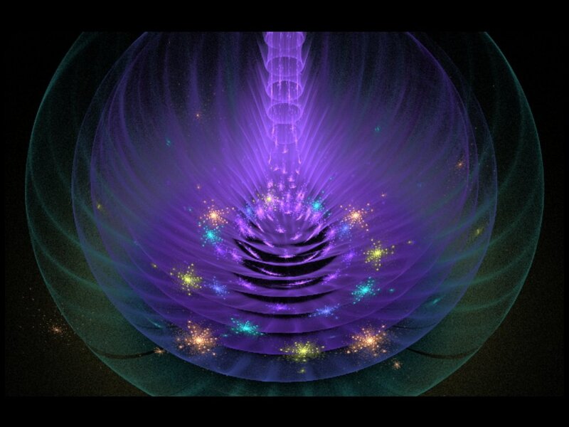 Purple Fractal Vortex — Mystical, Digital Art