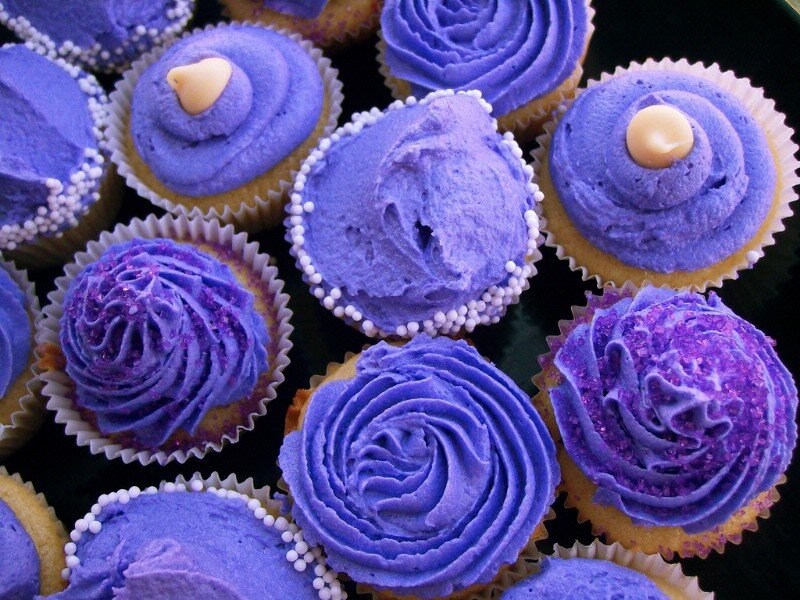 Purple Frosted Cupcakes — Sweet