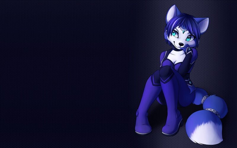 Purple-furred Anthropomorphic Fox