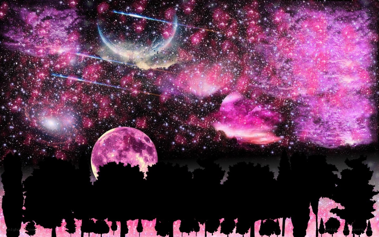 purple galaxy night sky