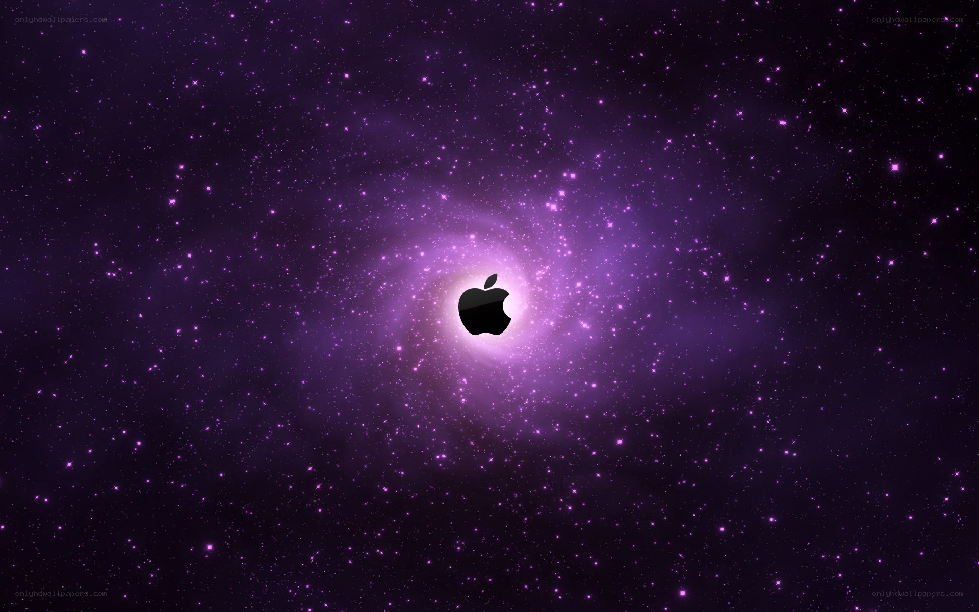 purple galaxy with apple logo