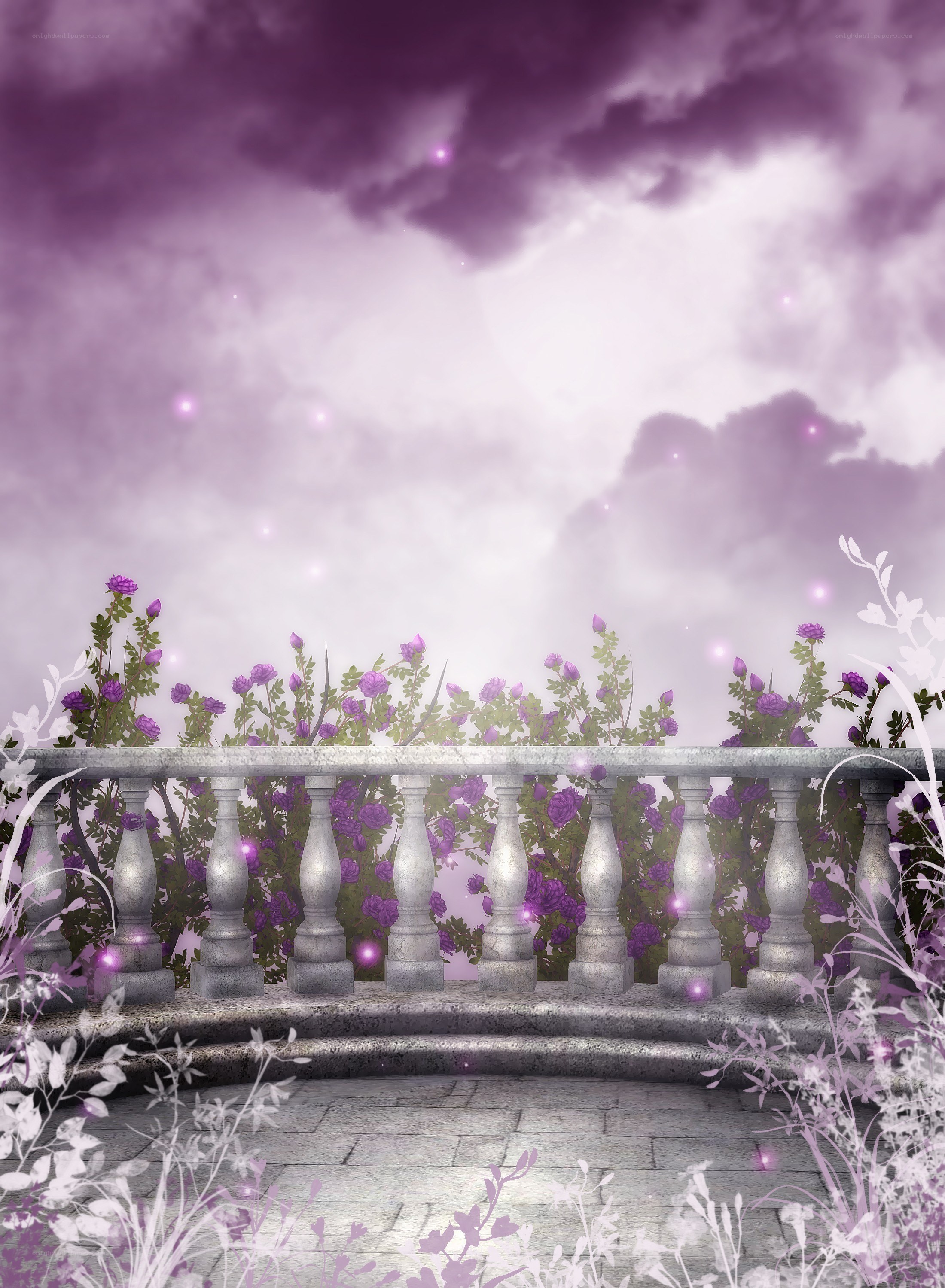 purple garden balcony