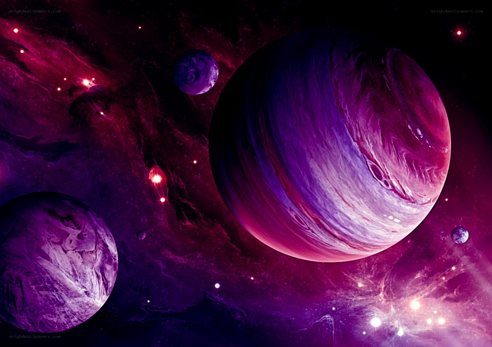 Purple gas giant planet