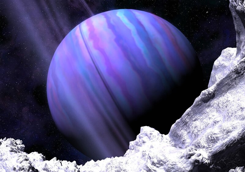 Purple gas giant planet