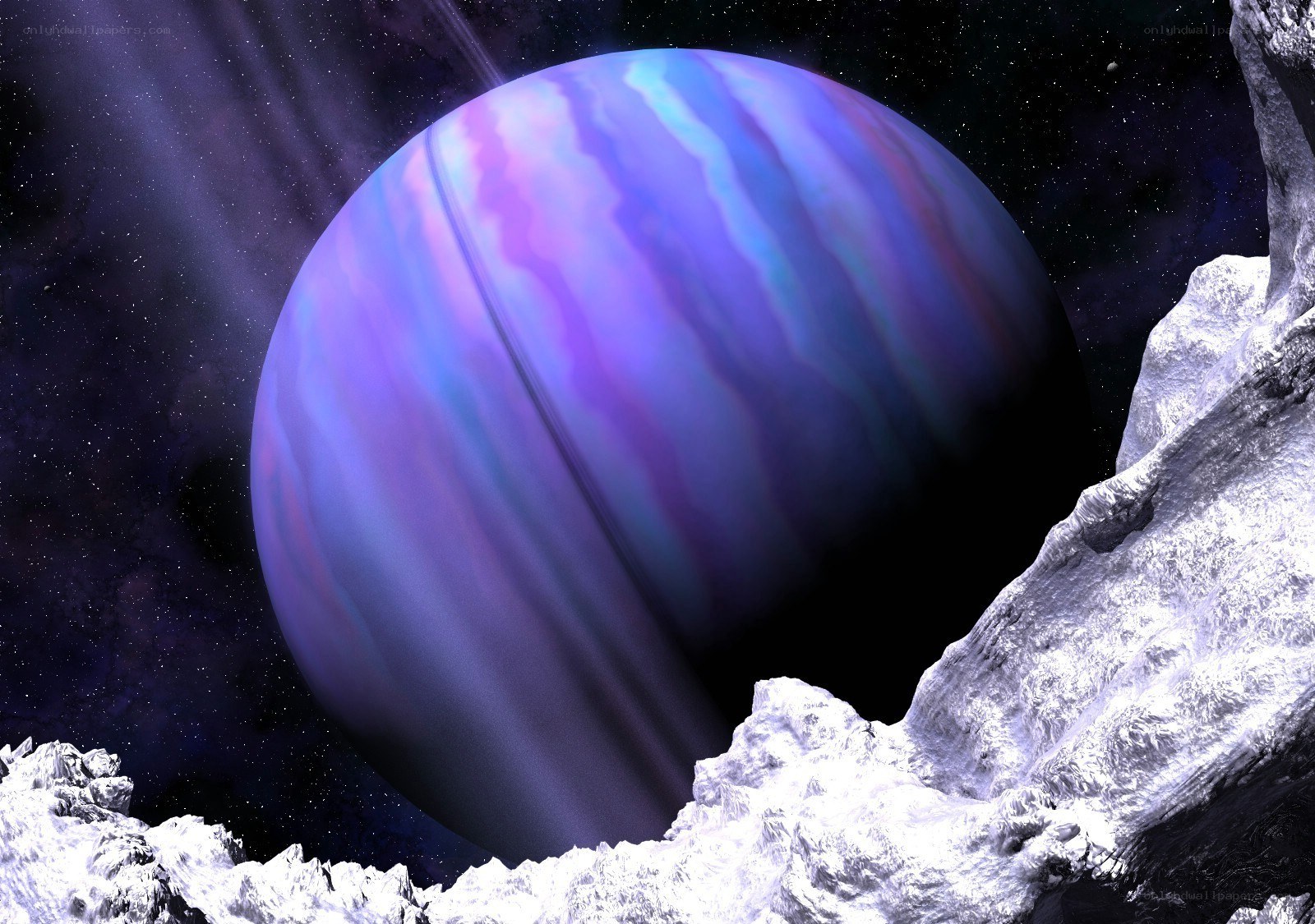 Purple gas giant planet