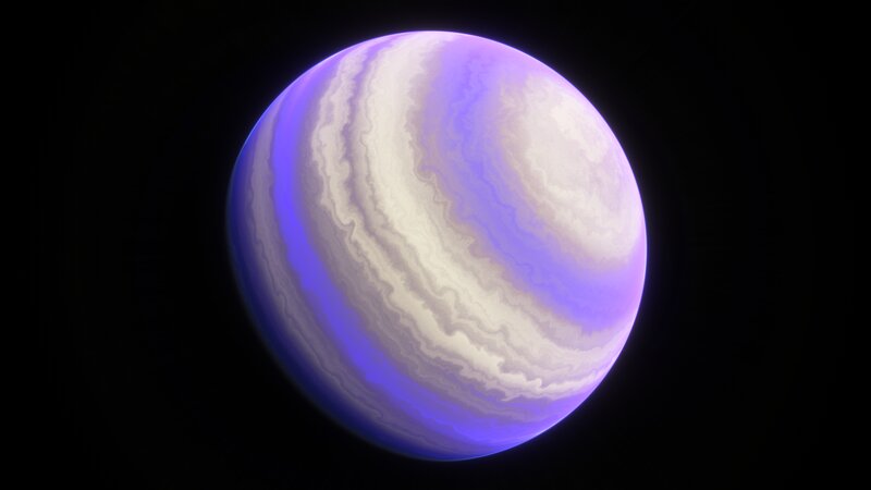 Purple Gas Giant Planet — Serene, Night