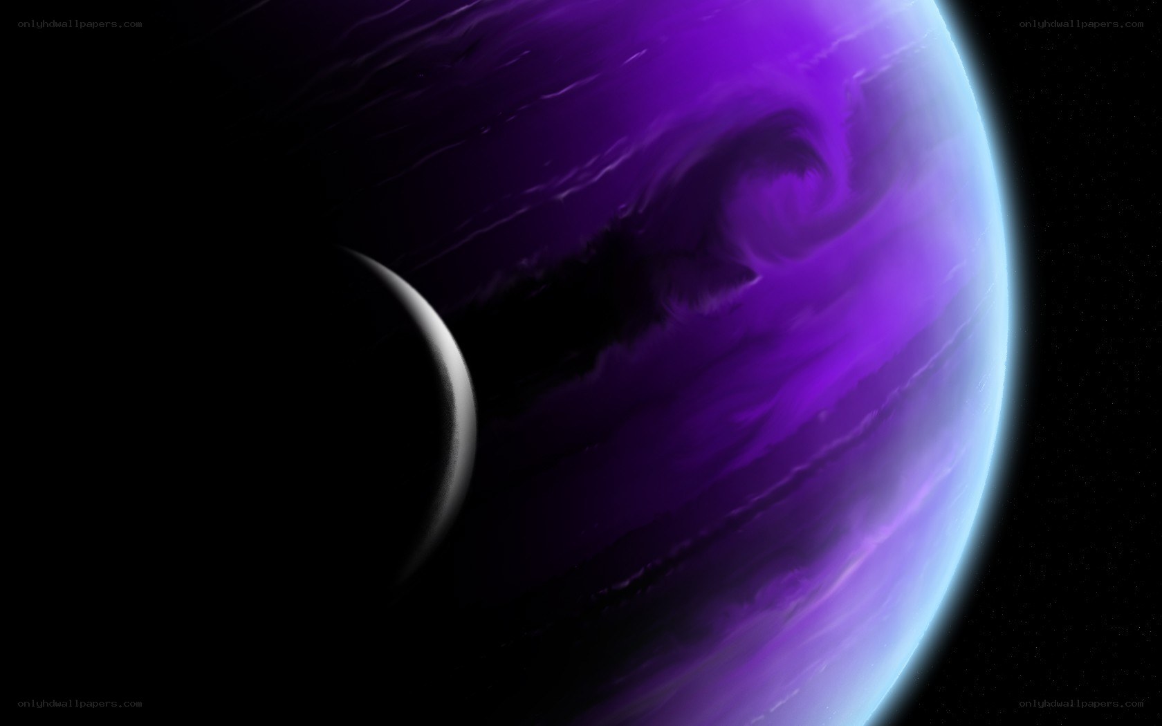 Purple gas giant planet
