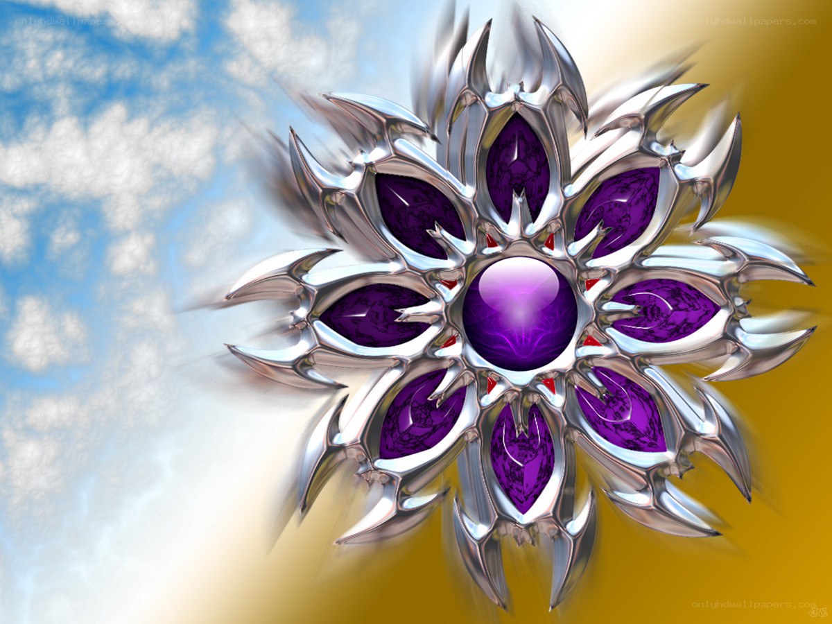 purple gem flower ornament