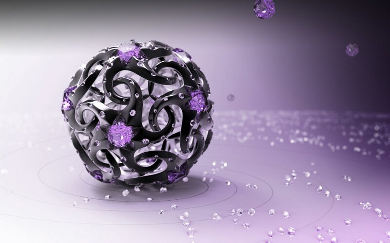purple gem sphere art