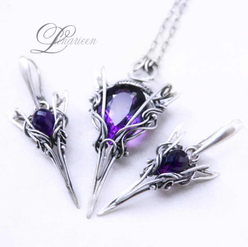 Purple Gemstone Jewelry Set