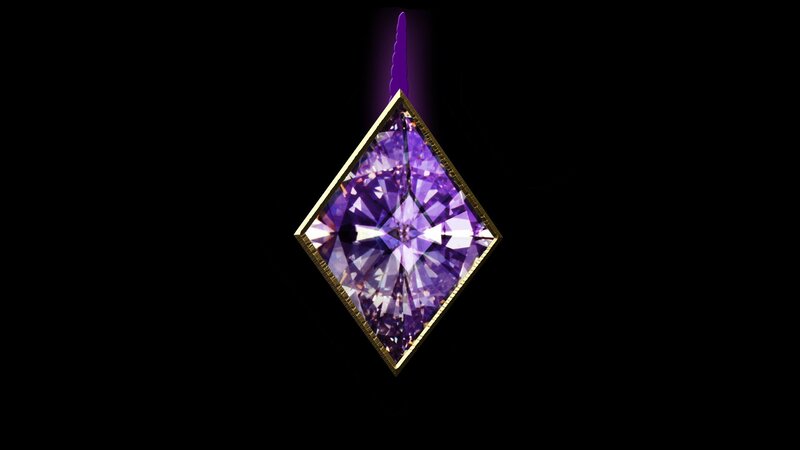 Purple Gemstone Pendant — Dramatic, 3d Render