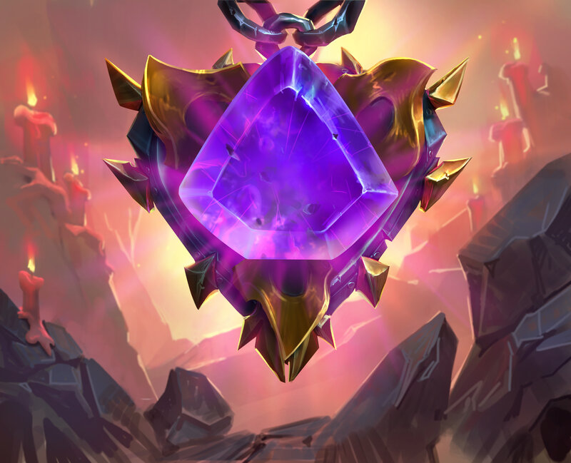 Purple Gemstone Pendant — Dramatic, Digital Art