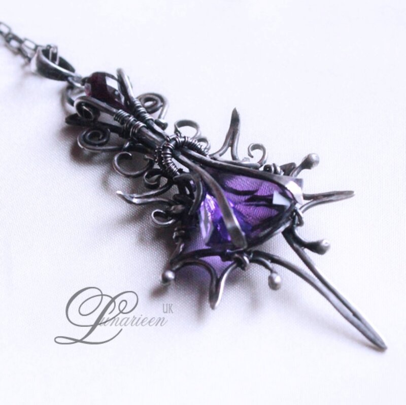 Purple Gemstone Pendant — Dramatic