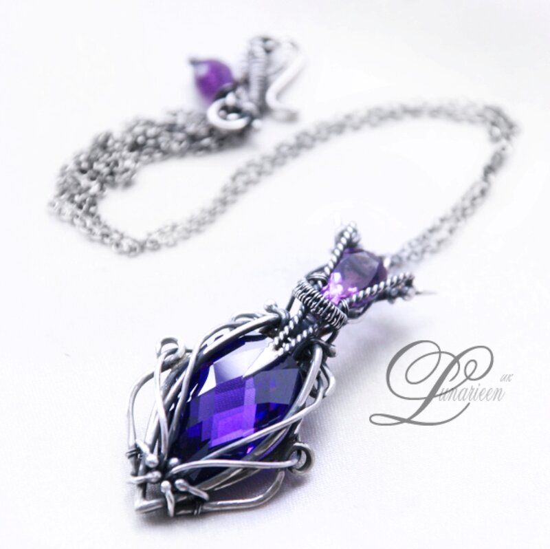 Purple Gemstone Pendant — Elegant, Photograph