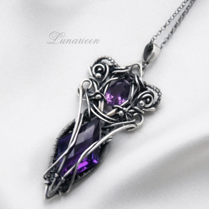 Purple Gemstone Pendant — Elegant