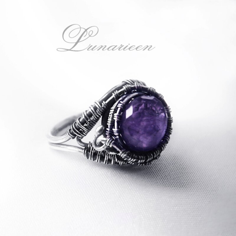 Purple Gemstone Ring — Minimalist