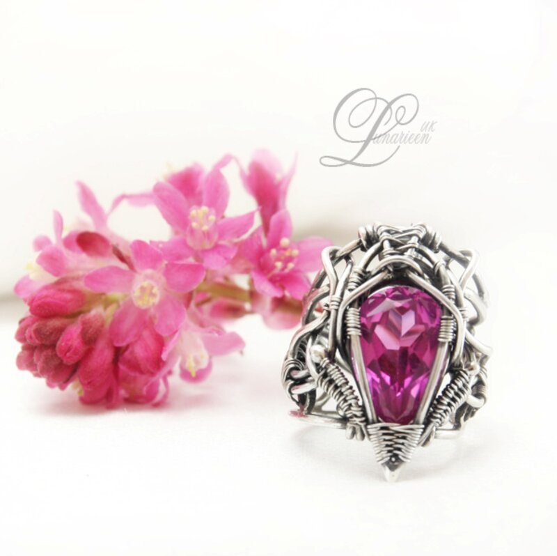 Purple Gemstone Ring — Pink