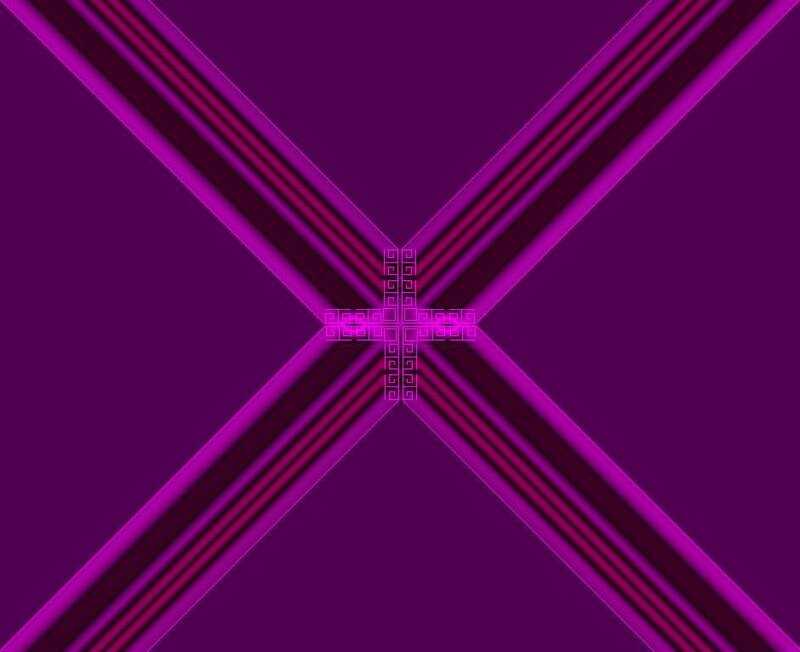 purple geometric cross pattern