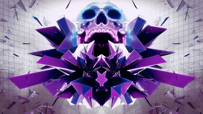Purple Geometric Skull