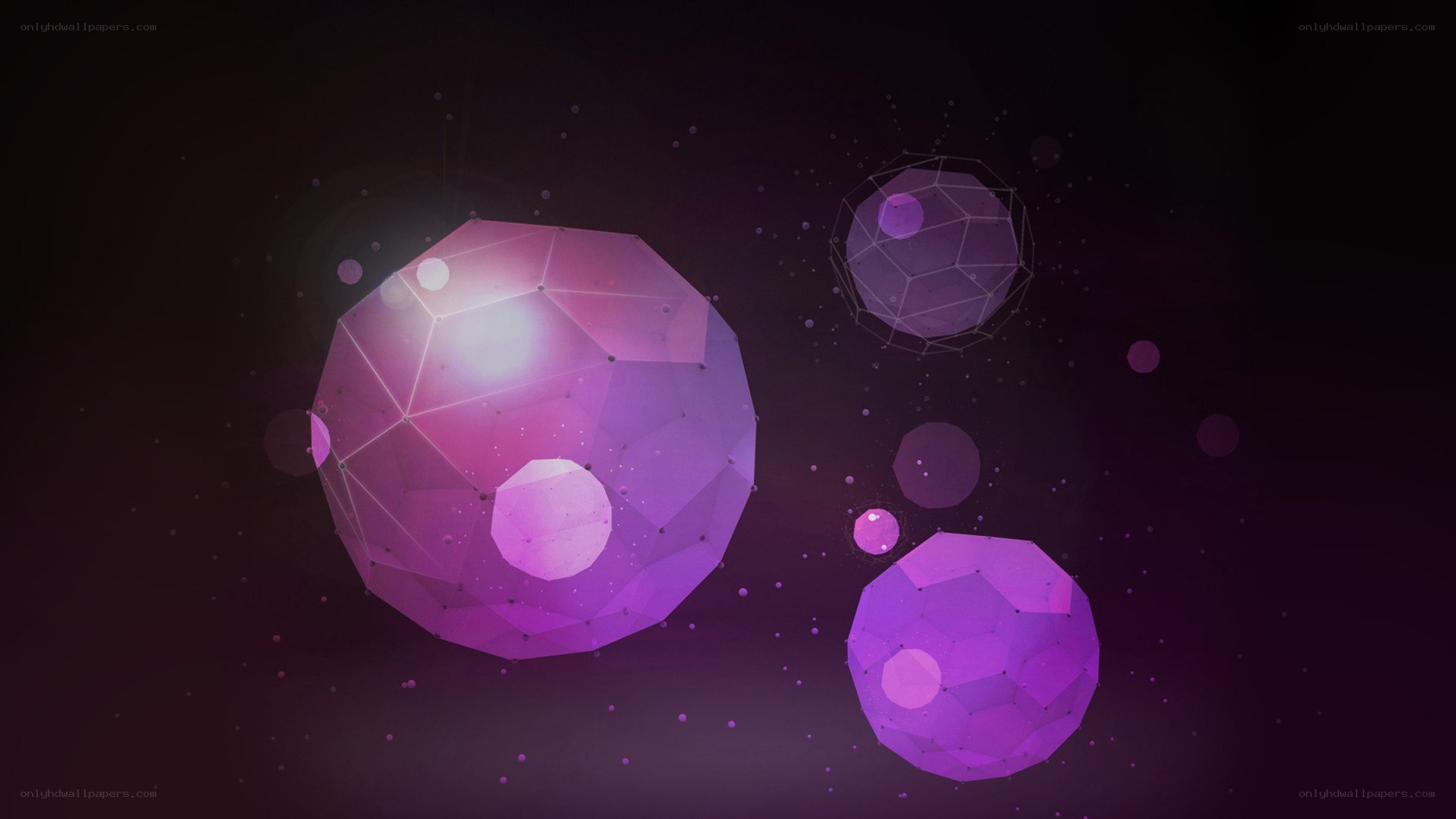 purple geometric spheres