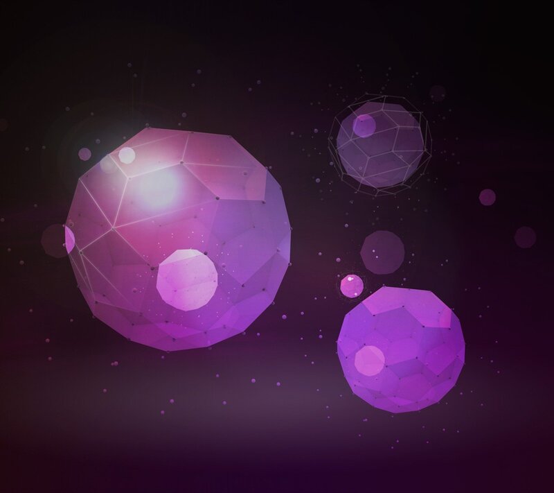Purple Geometric Spheres — Cosmic