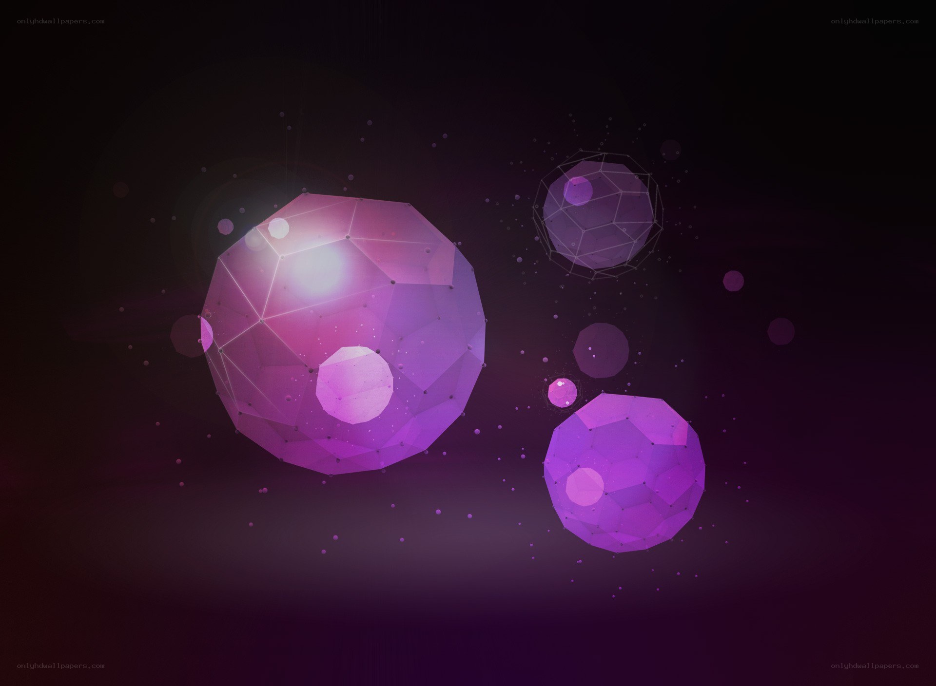 purple geometric spheres