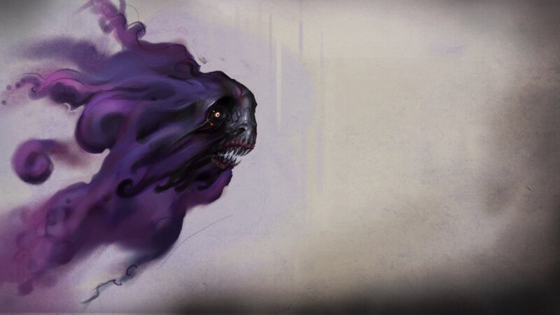 purple ghostly creature