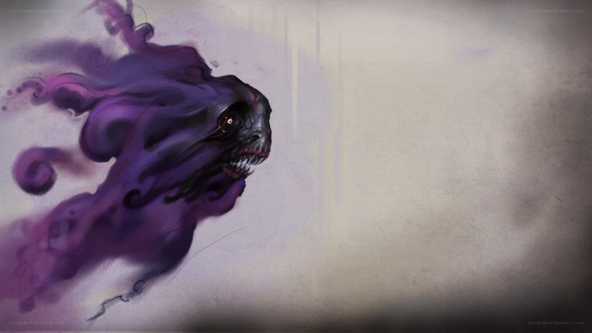 purple ghostly creature