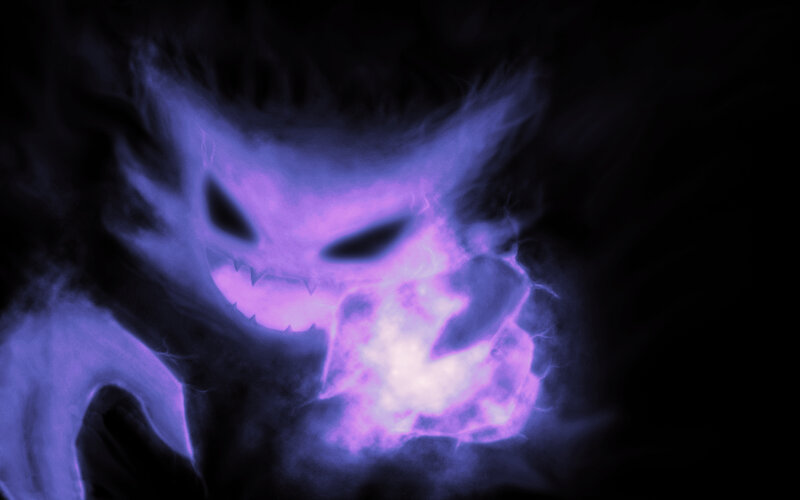 purple ghostly creature