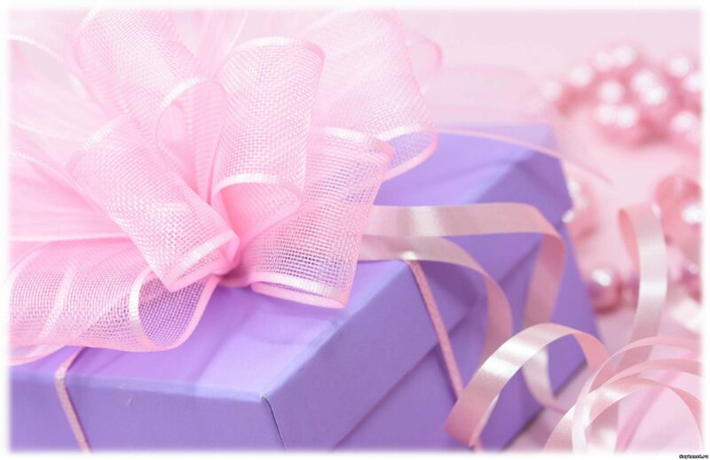 Purple Gift Box — Festive, Photograph, Pink Bow