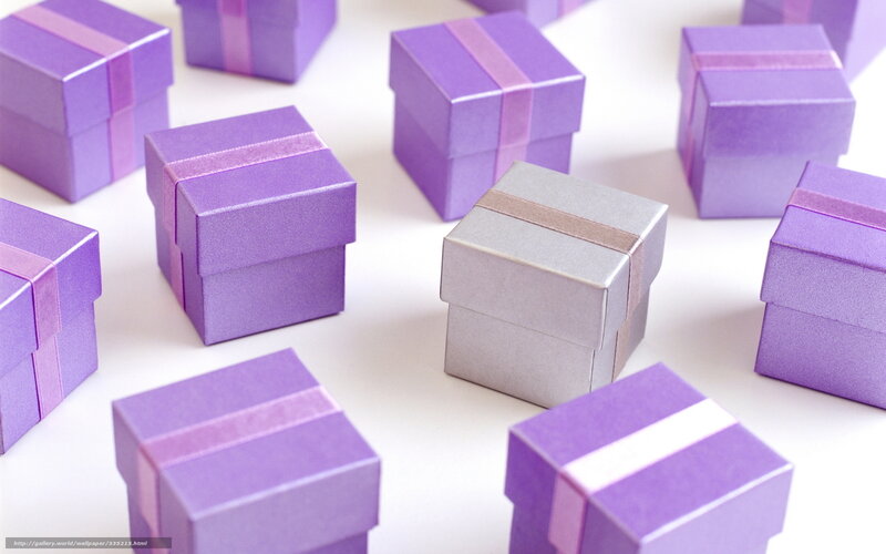 Purple gift boxes on white